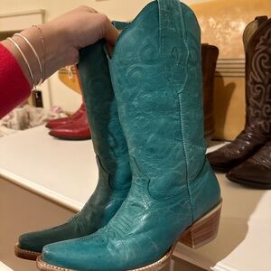 Turquoise Heeled Cowboy Boots